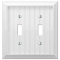 Soundwave 5.06 x 3.12 in. 2 Toggle Cottage White Wood Wall Plate SO778454